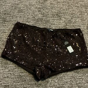 Sequin Brown micro Shorts NWT